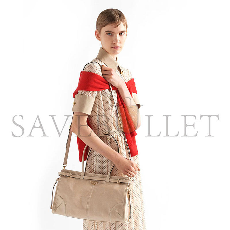 PRADA BONNIE LARGE LEATHER HANDBAG 1BA433 (38*24*12cm)
